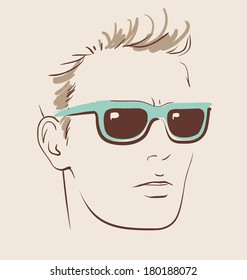 man in glasses vector illustration eps 10