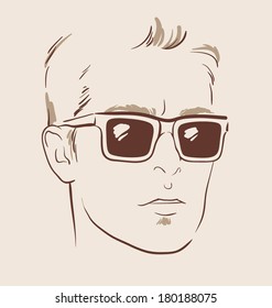 man in glasses vector illustration eps 10