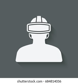 man in glasses virtual reality. vector illustration - eps 10