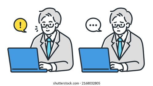 A man with glasses working on a computer.