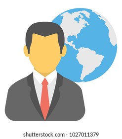 
Man with globe, global business concept
