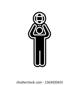 man and globe icon. Element of Media, Press for mobile concept and web apps icon. Glyph, flat icon for website design and development, app development