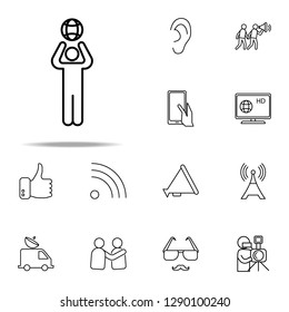 man and globe icon. Media, Press icons universal set for web and mobile
