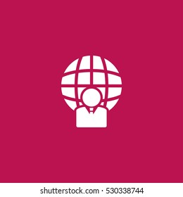 man globe icon vector, can be used for web and mobile design