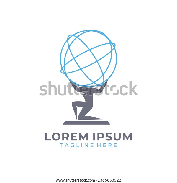 Man with globe logo vector\
color