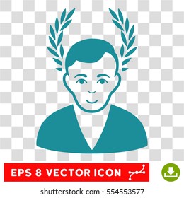 Man Glory EPS vector pictogram. Illustration style is flat iconic soft blue symbol on chess transparent background.