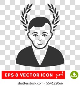 Man Glory EPS vector pictograph. Illustration style is flat iconic gray symbol on chess transparent background.