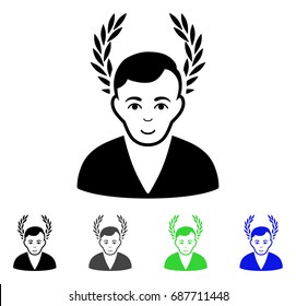 Man Glory flat vector icon. Colored man glory gray, black, blue, green pictogram variants. Flat icon style for graphic design.