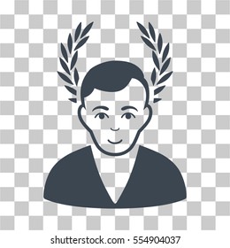 Man Glory vector pictograph. Illustration style is flat iconic smooth blue symbol on a chess transparent background.