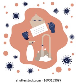 a man with gloves and a mask protects himself from the virus