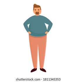 Man gluttony icon. Cartoon of man gluttony vector icon for web design isolated on white background