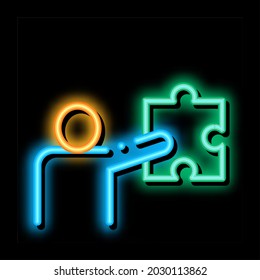Man Goal Human Talent neon light sign vector. Glowing bright icon sign. transparent symbol illustration