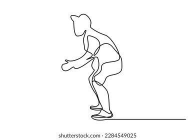 man goalkeeper holding waiting line art