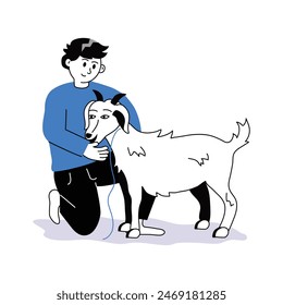 A man with goat character illustration, eid ul adha illustration