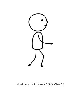 man goes, a simple drawing sketch, isolated pictogram