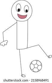 Man goes in for sports, plays with a soccer ball