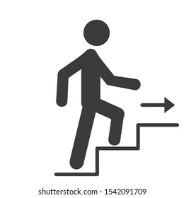 Man Goes Stairs Arrow Growth Business Stock Vector (royalty Free 