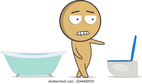 Man goes to the toilet
