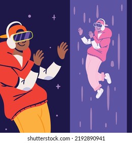 Mann mit einer Brille in Metaverse, Design