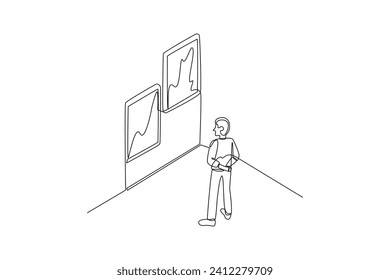 man going alone to