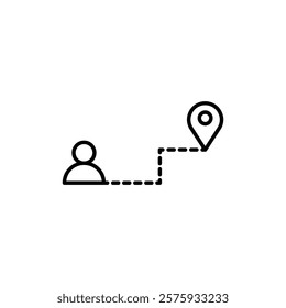 Man going to destination icon simple vector symbol