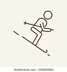 Man going skiing line icon. Winter, skis, sport. Winter sport concept. Vector illustration can be used for topics like winter, sport, activity
