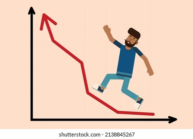 man going up the success chart