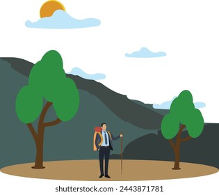 Man going to travel Illustration