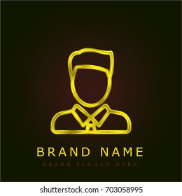 Man golden metallic logo