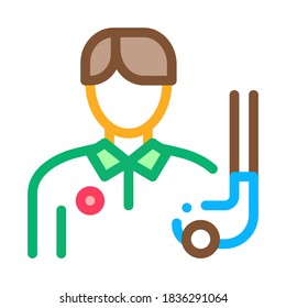 Man Golf Player Symbol Vektorgrafik. Outline Man Golf Player Signature. Illustration des isolierten Stumpfsymboles