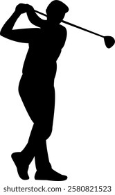 The man golf player silhouette