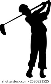 The man golf player silhouette