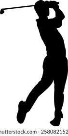 The man golf player silhouette