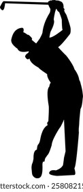 The man golf player silhouette