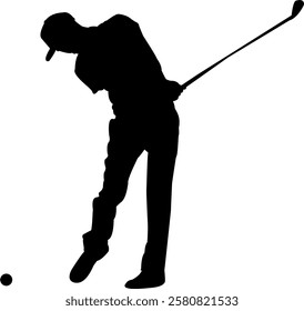 The man golf player silhouette