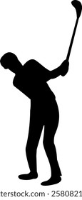 The man golf player silhouette