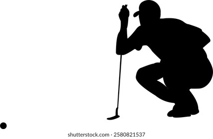 The man golf player silhouette