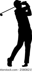 The man golf player silhouette