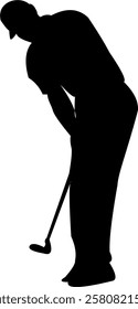 The man golf player silhouette