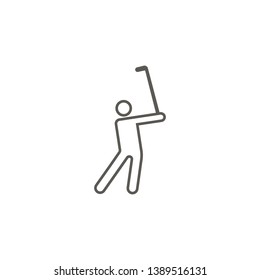 Man, golf, playing vector icon. Simple element illustration from map and navigation concept. Man, golf, playing vector icon. Real estate concept vector illustration.