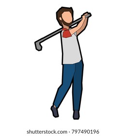 man golfer playing avatar