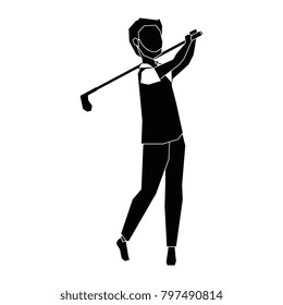 man golfer playing avatar