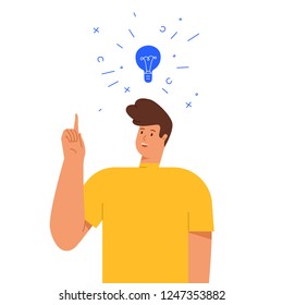 A man of good ideas. flat style design vector illustrations.