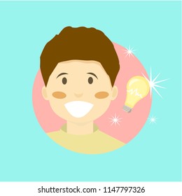 A man of good ideas.vector illustration.