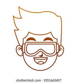 Man with googles cartoon