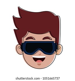 Man with googles cartoon