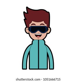 Man with googles cartoon