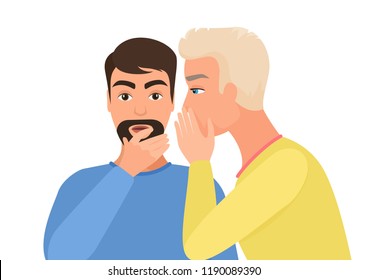 Man Gossiping Says Rumors Other Man Stock Vector (Royalty Free ...