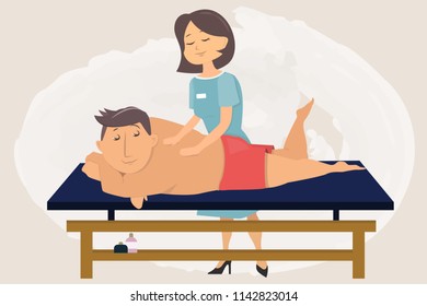 Man got massage and relaxed