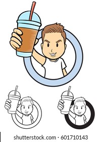 man grab drink logo 